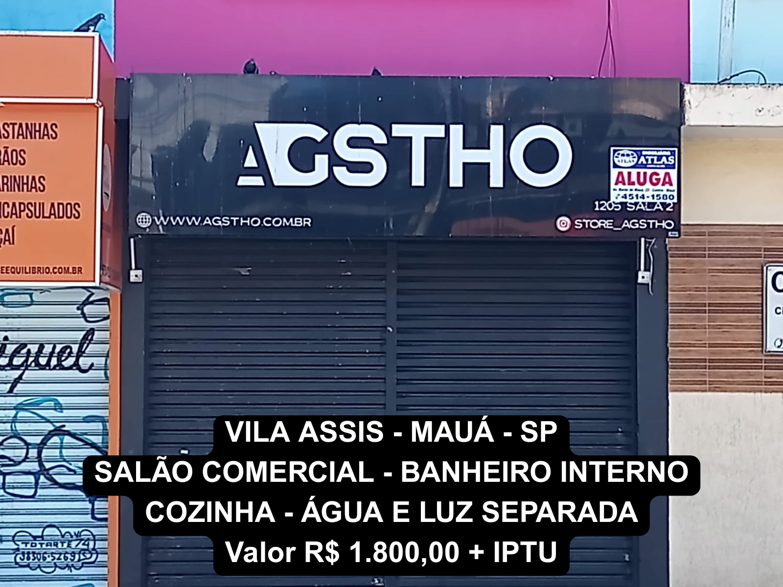 VILA ASSIS - MAUÁ - SP SALÃO COMERCIAL - BANHEIRO INTERNO COZINHA - ÁGUA E LUZ SEPARADA Valor R$ 1.800,00 + IPTU.png