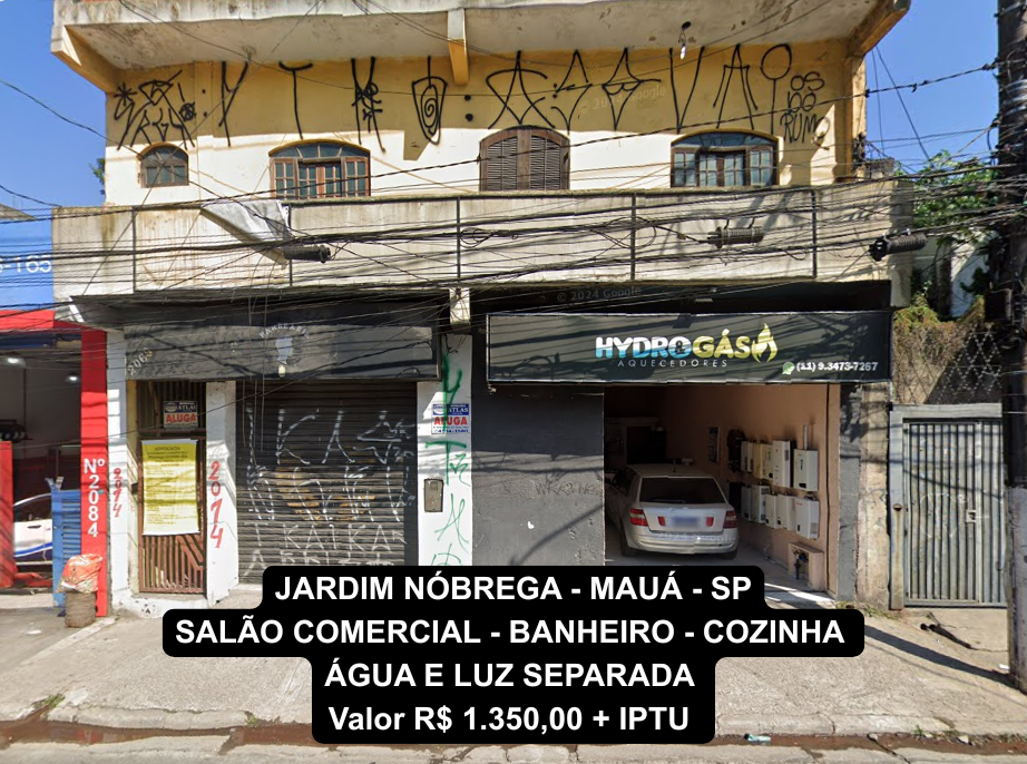 JARDIM NÓBREGA - MAUÁ - SP SALÃO COMERCIAL - BANHEIRO ÁGUA E LUZ SEPARADA Valor R$ 1.350,00 + IPTU.png