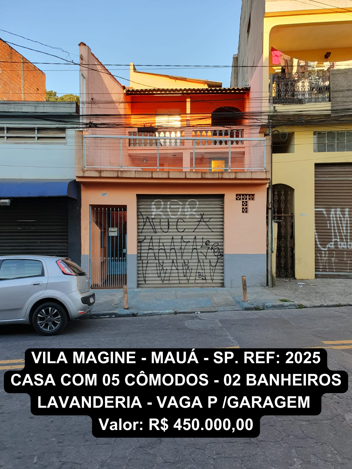 VILA MAGINE - MAUÁ - SP - 05 Cômodos - Banheiro - Lavanderia - Vaga p/ Garagem - VALOR R$ 450.000,00
